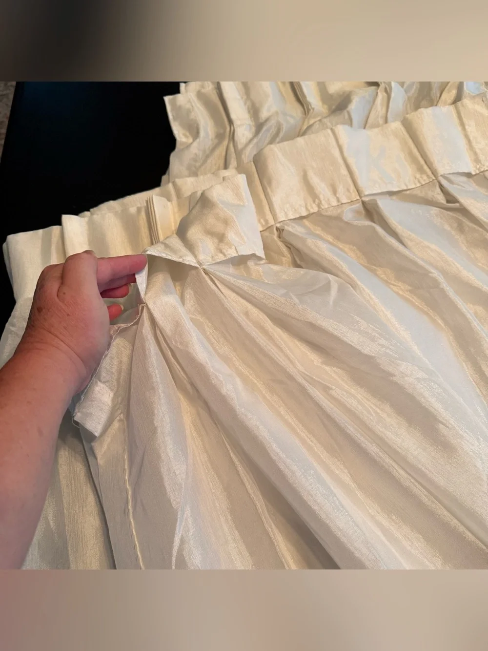 Drapes Pinch Pleat Sheer JCPenney White Curtain Pair 46x83” Vintage Sateen